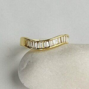 CZ Half Eternity Ring  size 7 14k Gold 🆕